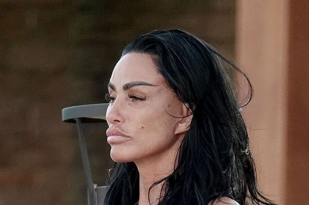 Katie Price left hobbling after suffering fresh holiday fall as she’s forced to sunbathe with injured foot