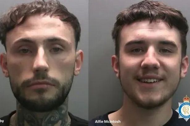 Smiling robber and grumpy accomplice jailed over horrific Samurai sword robbery