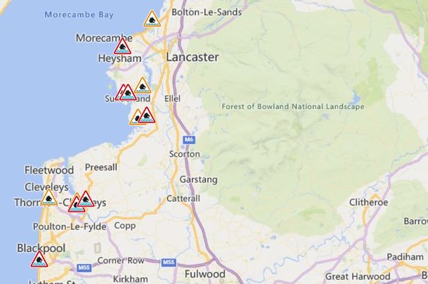 Storm Ashley Lancashire flood warnings as seven areas told to ‘act now’