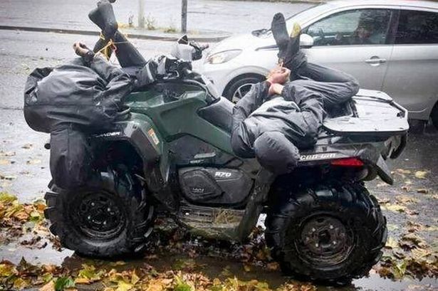 ‘Hero’ farmer questioned by cops after tying up ‘trespassers’ and driving them to police station on quad bike