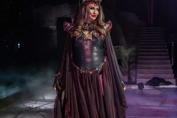 Charlotte Dawson shows off baby bump and looks unrecognisable after Blackpool panto makeover