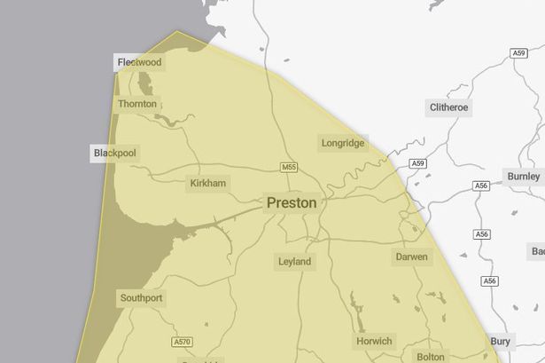 Met Office issues yellow weather warning for Lancashire