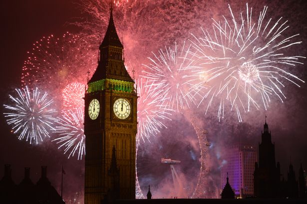 New Year’s Eve fireworks displays under threat tonight from looming rain, 70mph gales and snow