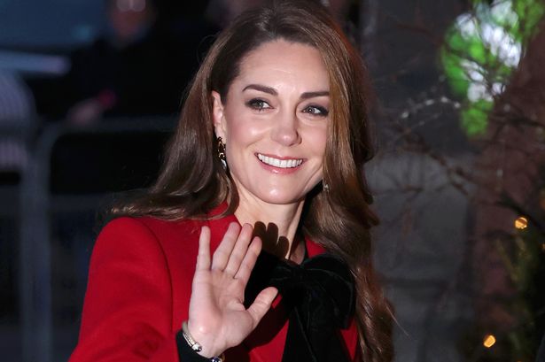 Kate Middleton a vision in red as she arrives at Westminster Abbey to film Christmas concert