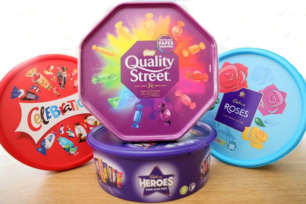 We counted number of chocolates in Quality Street, Roses, Heroes and Celebrations tubs