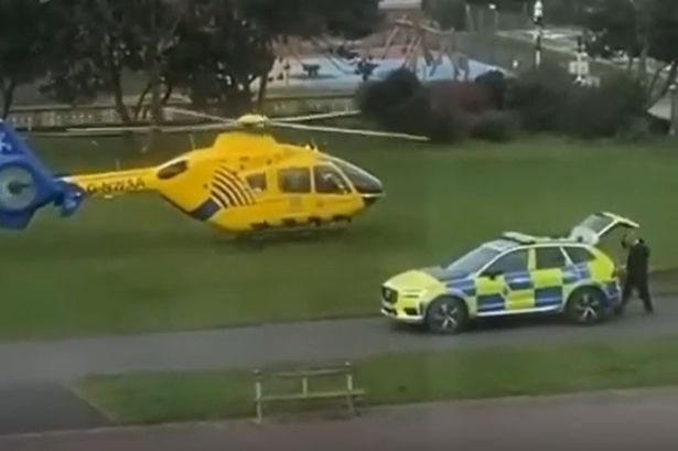 Air ambulance lands on promenade after sudden death of man