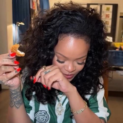 Rihanna tests out chicken nugget and caviar food trend