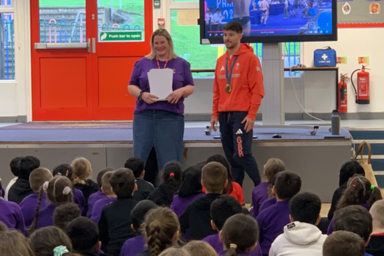 Olympic medallist inspires pupils with surprise school visit