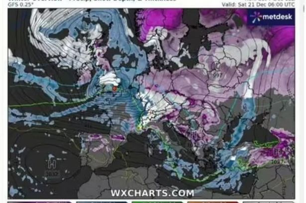 Exact date seven-day snow blitz will hit UK in Christmas weather forecast