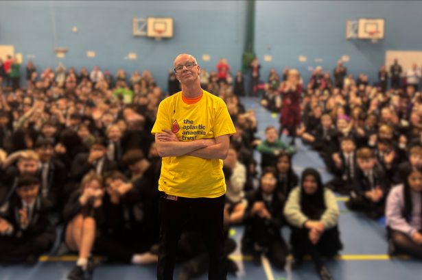 Headteacher braves the shave to show solidarity with his grandson