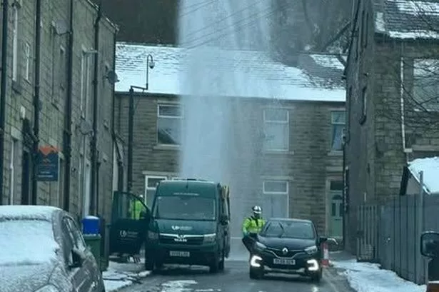 Stacksteads residents left with no water after pipe bursts on road