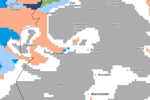 Met Office maps show exact time 330-mile wall of snow will hit Lancashire this weekend and how long it will last