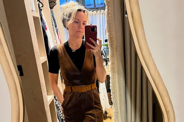 Dancing on Ice star Charlie Brooks styles versatile on-sale corduroy jumpsuit three ways