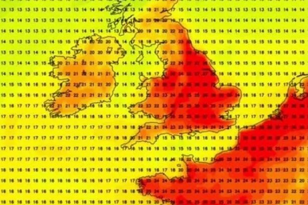 Exact date next 27C heatwave will hit UK as weather maps turn molten red