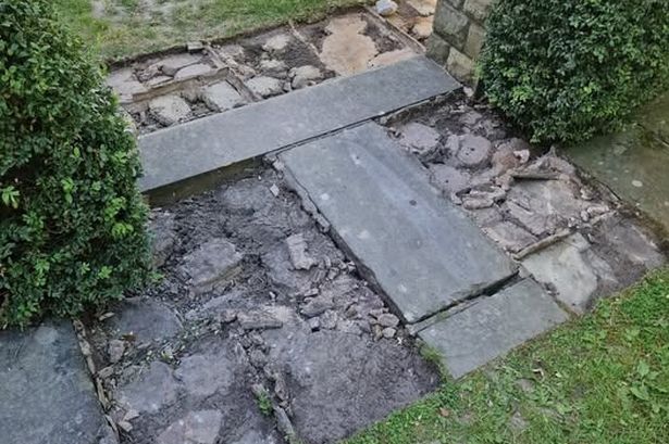 Flagstones ripped up and stolen from house as police issue appeal