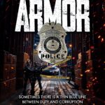 Cover of the thriller book "Plated Armor," featuring intricate illustrations of medieval armor and weaponry