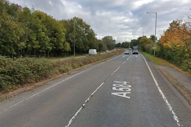 Car overturns on Fylde A-road causing blockage in both directions