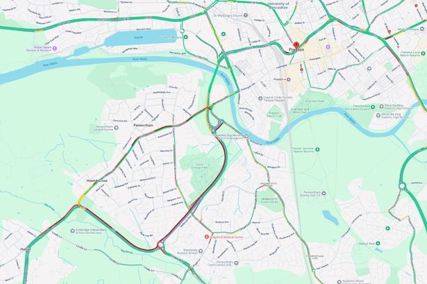 Penwortham traffic chaos after three-vehicle crash blocks major road towards Preston