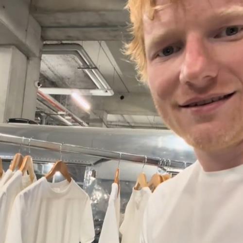 Ed Sheeran jokingly displays ‘white T-shirt wardrobe’