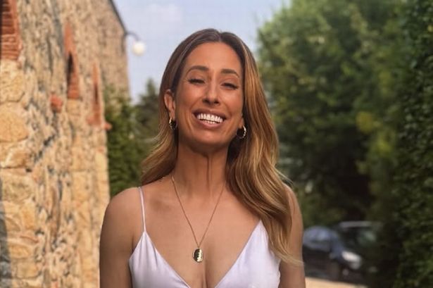 Stacey Solomon nails summer occasionwear in pastel pink midi dress that’s ideal for weddings and race days