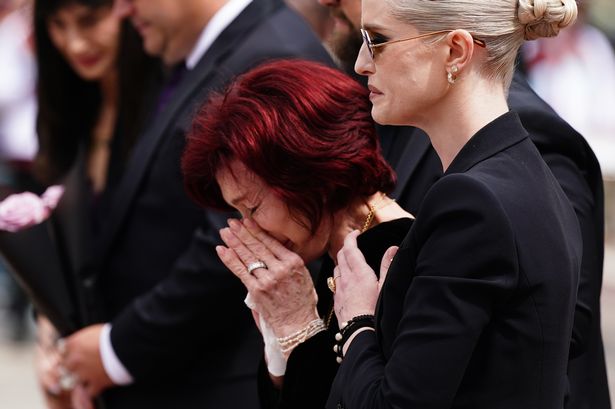 Sharon Osbourne in tears and supported by family as they look at Ozzy tributes in heartbreaking scenes