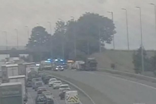 M6 crash horror as driver suffers ‘serious injuries’ after van catches fire