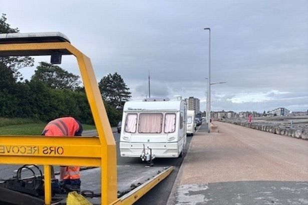 Police explain why some caravans on Morecambe Prom are being removed and not others