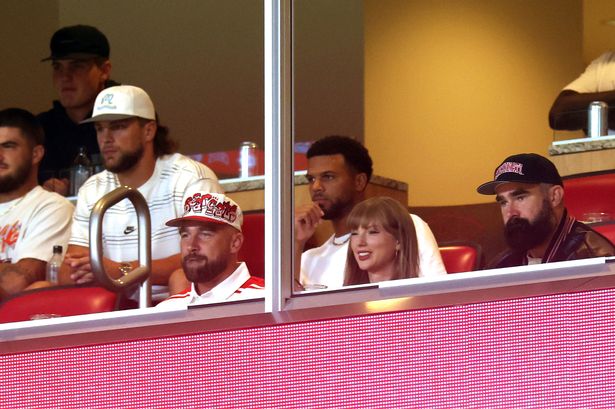 Taylor Swift shows off huge ring in first pics with Travis Kelce after engagement