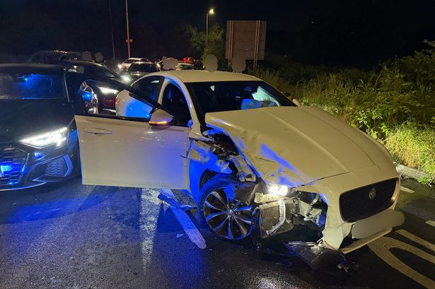 Five arrested after police use stinger to stop stolen Jaguar