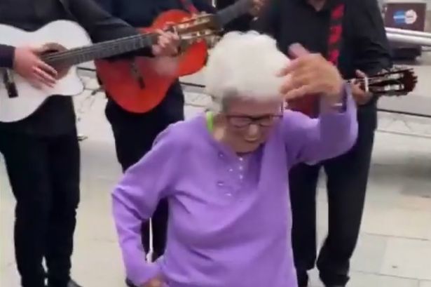 Dancing gran, 91, steals hearts after emotional video of her with favourite band goes viral