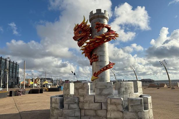 First of three dragons lands on Blackpool Promenade as part of new Illuminations installation