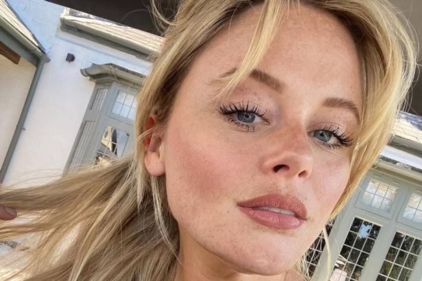 Emily Atack’s denim midi skirt is a must-have piece for your transitional wardrobe