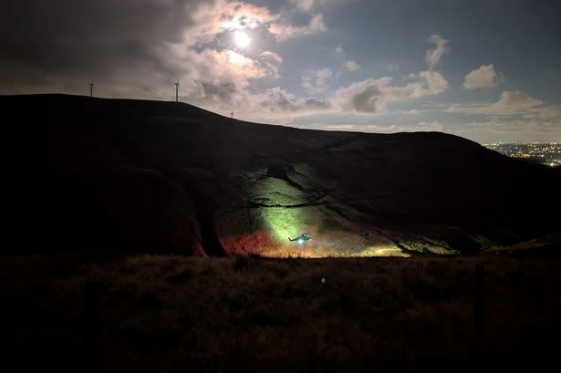 Mountain rescue team scrambles to rescue injured biker from remote location