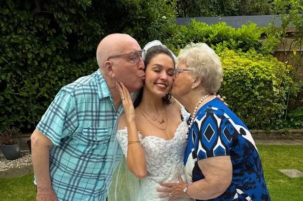 Grandparents in tears as bride makes 10,000-mile surprise visit in wedding dress