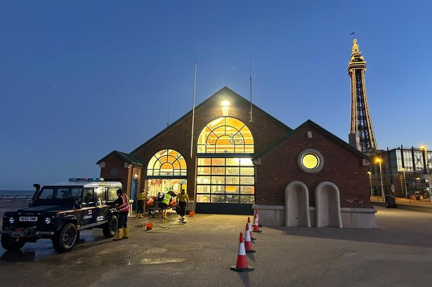 Two people rescued after being spotted ‘some distance out’ in the sea at Blackpool