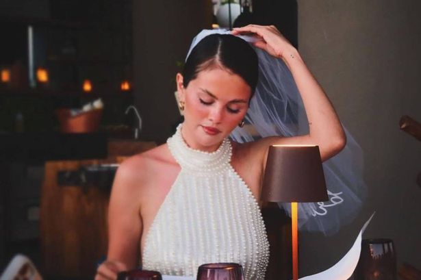 Timeless pearl mini dress worn by Selena Gomez at her hen-do is still available to shop