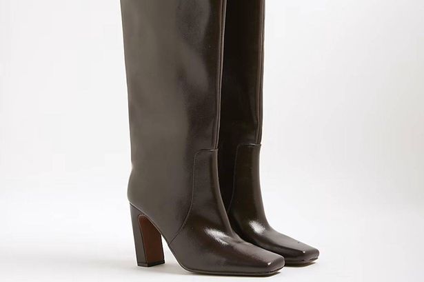 Save over £1.2k on burgundy knee-high boots that look just like Jimmy Choo pair