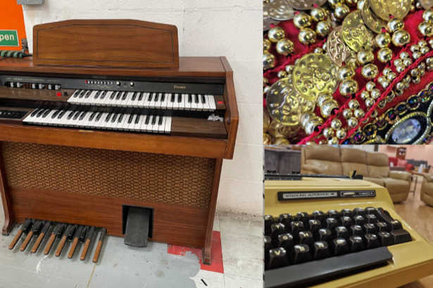 A belly dancing belt, retro typewriter and a vintage organ – quirky and valuable items donated to UK’s biggest charity shop