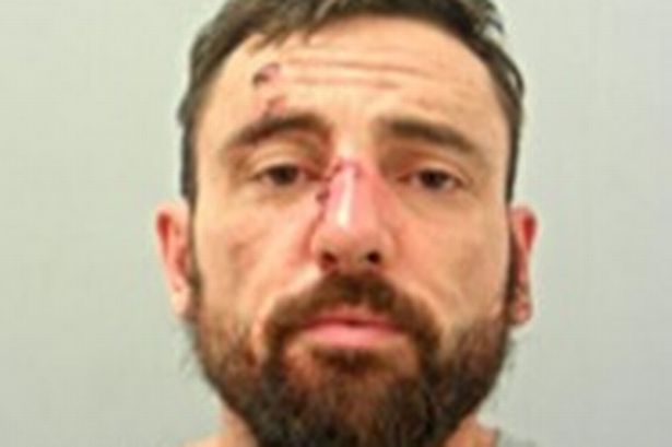 Bloodied mugshot of man now behind bars after breaking Farmfoods rule