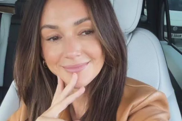 Michelle Keegan’s tan leather jacket is a must-have for autumn styling and its still in stock