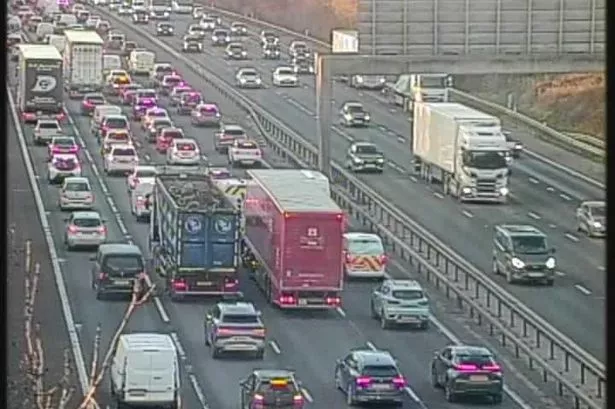 M6 traffic LIVE as crash blocks motorway and queues build