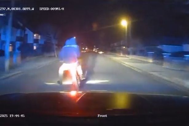 Dramatic footage shows police chase through streets as e-bike mounts pavements