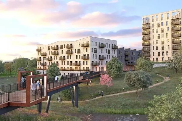 A £164m scheme will create 680 homes, 59 business units and a solar farm