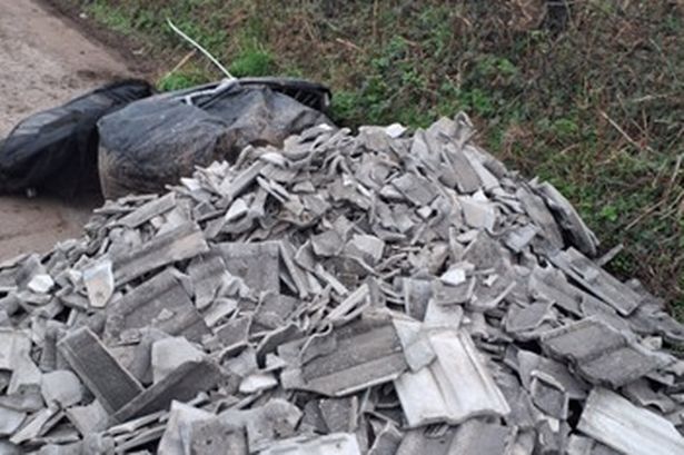 Huge piles of ‘trade waste’ dumped in middle of country lane in Lancaster