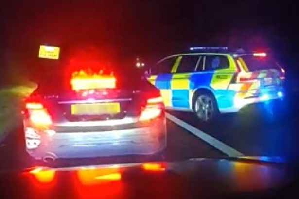 Police stop ‘erratic’ Mercedes trying to join M6 after it crashed into wall