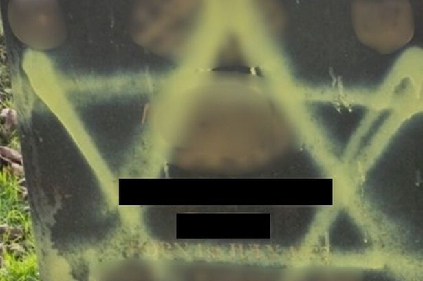 Muslim gravestone at Lancaster cemetery daubed in Star of David graffiti