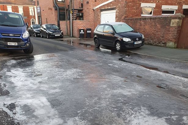 Hazardous ‘ice rink’ formed in Leyland after water leak repairs fail