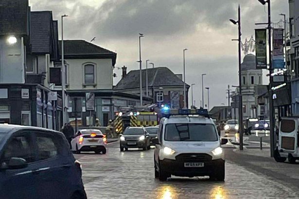 Six fire engines called to Blackpool building blaze as multiple roads closed