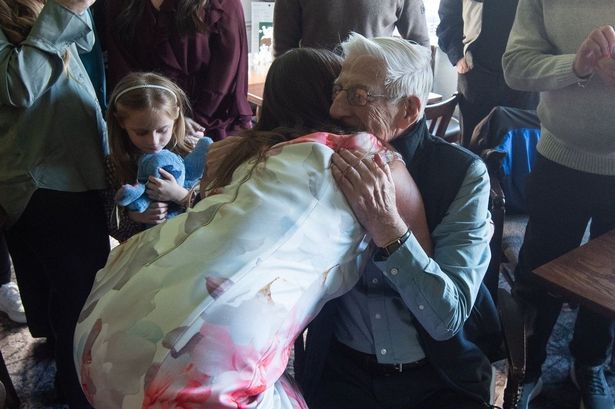 Tearful moment ex-firefighter, 90, reunites with girl he saved from burning home 40 years ago