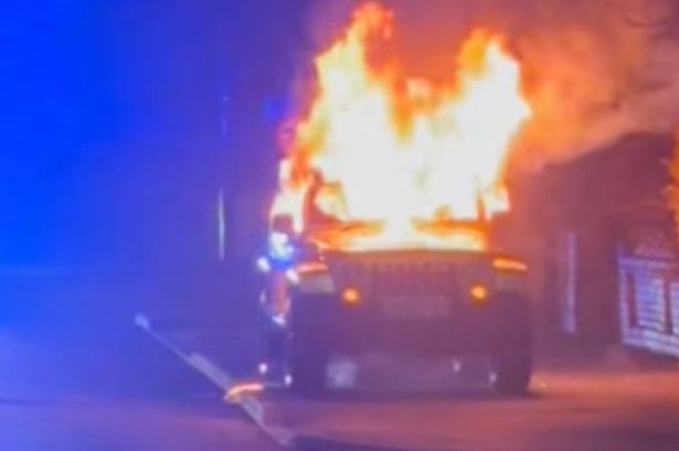 Car bursts into flames on Burnley street as emergency crews rush to scene